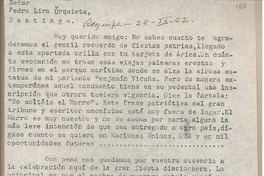 [Carta] 1962 octubre 28, Arequipa, Perú [a] Pedro Lira Urquieta, Santiago, Chile