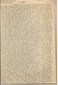 [Carta] 1960 octubre 21, Arequipa, Perú [a] Pedro Lira Urquieta, Santiago, Chile