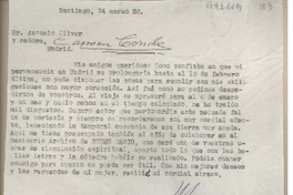[Carta] 1958 marzo 24, Santiago, Chile [a] Antonio Oliver, Madrid, España