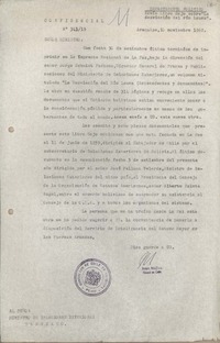 [Oficio consular N°34319] 1962 noviembre 10, Arequipa, Perú [al] Ministro de Relaciones Exteriores, Santiago, Chile