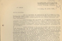 [Oficio Consular N°19750] 1961 julio 24, Arequipa, Perú [al] Ministro de Relaciones Exteriores, Santiago, Chile