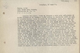 [Carta] 1960 mayo 18, Arequipa, Perú [a] Luis David Cruz Ocampo, Santiago, Chile