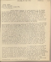 [Carta] 1961 mayo 20, Arequipa, Perú [a] Alfonso Escudero, Santiago, Chile