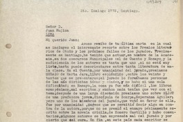 [Carta] 1963 octubre 14, Santiago, Chile [a] Juan Mujica de la Fuente, Lima, Perú
