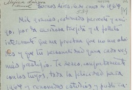 [Carta] 1964 enero 6, Buenos Aires, Argentina [a] Juan mujica, Lima, Perú