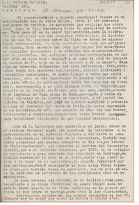 [Carta] 1962 junio 23, Arequipa, Perú [a] R.P. Alfonso Morales, Santiago, Chile