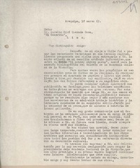 [Carta] 1963 marzo 18, Arequipa, Perú [a] Aurelio Miró-Quesada, Lima, Perú