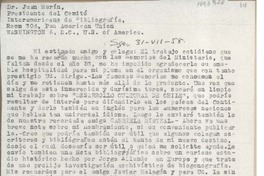 [Carta] 1958 julio 31, Santiago, Chile [a] Juan Marín, Washington D.C.