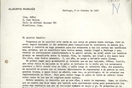 [Carta] 1962 febrero 3, Santiago, Chile [a] Juan Mujica, Arequipa, Perú