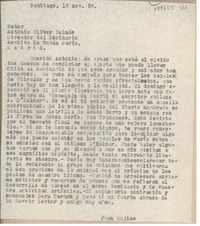 [Carta] 1958 noviembre 18, Santiago, Chile [a] Antonio Oliver Bélmas, Madrid, España