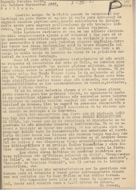 [Carta] 1961 marzo 7, Arequipa, Perú [a] Eugenio Pereira Salas, Santiago, Chile