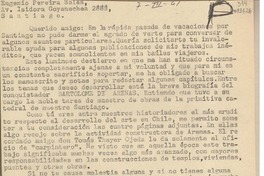 [Carta] 1961 marzo 7, Arequipa, Perú [a] Eugenio Pereira Salas, Santiago, Chile