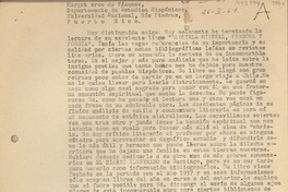 [Carta] 1961 febrero 26, Arequipa, Perú [a] Margot Arce, Río Piedras, Puerto Rico