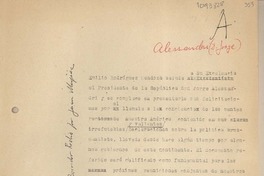 [Carta] 1959 noviembre 23, Santiago, Chile [a] Jorge Alessandri Roodríguez