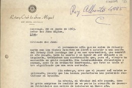 [Carta] 1963 junio 22, Santiago, Chile [a] Juan Mujica, Lima, Perú