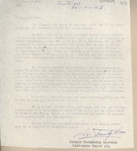 [Carta] 1962 noviembre 27, Santiago, Chile [a] Juan Mujica, [Arequipa], Perú