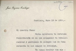 [Carta] 1962 mayo 19, Santiago, Chile [a] Juan Mujica, Arequipa, Perú