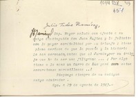 [Carta] 1943 agosto 29, Santiago, Chile [a] Juan Mujica