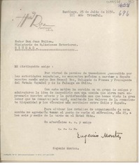 [Carta] 1938 junio 25, Santiago, Chile [a] Juan Mujica