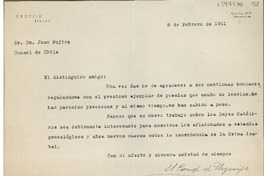 [Carta] 1951 febrero 8, Bilbao, España [a] Juan Mujica, Santiago, Chile