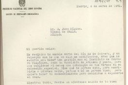 [Carta] 1951 marzo 2, Madrid, España [a] Juan Mujica, Bilbao