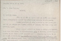 [Carta] 1957 junio 12, Bogotá, Colombia [a] Juan Mujica de la Fuente, Madrid, España