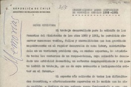 [Oficio] 1961, Santiago, Chile [al] Ministro de Relaciones Exteriores