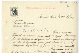 [Carta] 1947 junio 10, Buenos Aires, Argentina [a] Juan Mujica de la Fuente, Bahía Blanca, Argentina