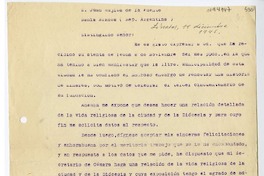 [Carta] 1945 diciembre 11, Linares, Chile [a] Juan Mujica de la Fuente.