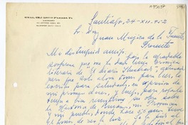 [Carta] 1952 diciembre 24, Santiago, Chile [a] Juan Mujica de la Fuente