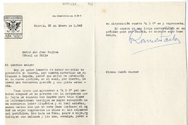 [Carta] 1949 enero 28, Madrid, España [a] Juan Mujica de la Fuente