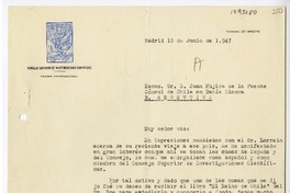 [Carta] 1947 junio 10, Madrid, España [a] Juan Mujica, Bahía Blanca, Argentina