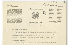 [Carta] 1946 noviembre 8, Washington D. C. [a] Juan Mujica, Bahía Blanca, Argentina.