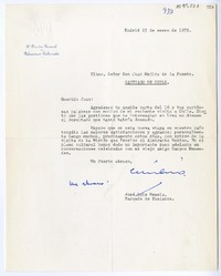 [Carta] 1975 enero 25, Madrid, España [a] Juan Mujica de la Fuente, Santiago, Chile