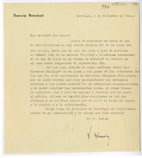 [Carta] 1940 noviembre 4, Santiago, Chile [a] Juan Mujica de la Fuente