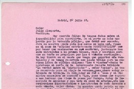 [Carta] 1957 julio 30, Madrid, España [a] Julio Alemparte, Santiago, Chile