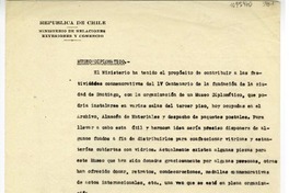 [Carta] 1941 abril 30, Santiago, Chile [al] Subsecretario de Relaciones Exteriores