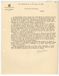 [Carta] 1949 noviembre 19, San Sebastián, España [a] Juan Mujica, Bilbao, España