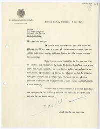 [Carta] 1949 febrero 8, Buenos Aires, Argentina [a] Juan Mujica, Bilbao, España