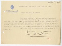 [Carta] 1929 enero 5, Palacio Real de Madrid, España [a] Juan Mujica