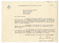 [Carta] 1936 febrero 13, San Sebastián, España [a] Juan Mujica, Bilbao