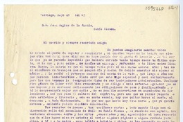 [Carta] 1947 mayo 25, Santiago, Chile [a] Juan Mujica, Bahía Blanca, Argentina