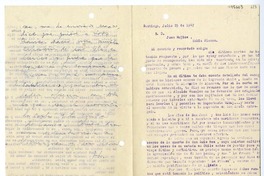 [Carta] 1947 julio 23, Santiago, Chile [a] Juan Mujica, Bahía Blanca, Argentina