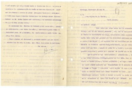 [Carta] 1947 diciembre 22, Santiago, Chile [a] Juan Mujica, Bahía Blanca, Argentina