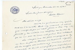[Carta] 1945 diciembre 14, Santiago, Chile [a] Juan Mujica, Bahía Blanca, Argentina