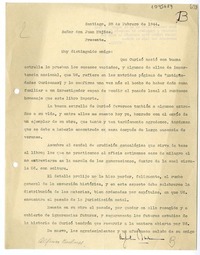 [Carta] 1944 febrero 28, Santiago, Chile [a] Juan Mujica, Bahía Blanca, Argentina