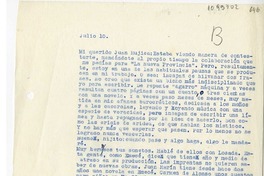 [Carta] [1946] julio 10, Buenos Aires, Argentina [a] Juan Mujica, Bahía Blanca, Argentina