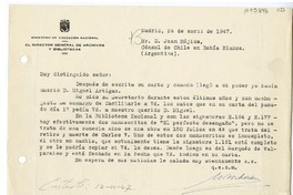 [Carta] 1947 abril 24, Madrid, España [a] Juan Mujica, Bahía Blanca, Argentina