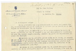 [Carta] 1950 octubre 18, Madrid, España [a] Juan Mujica, Bilbao, España