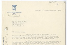 [Carta] 1950 septiembre 18, Madrid, España [a] Juan Mujica, Bilbao, España